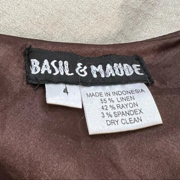 NWT Anthropologie BASIL & MAUDE MidiSkirt Beige Embellish Bronze Metallic Sequin - Picture 5 of 5